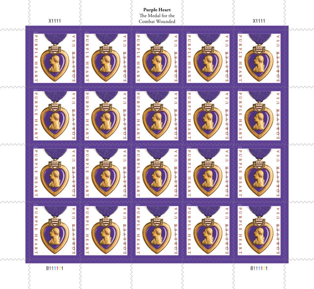 2019 Purple Hear Medal Stamps - Forever Stamps