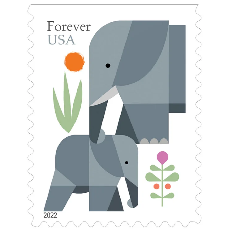 2022-USA Forever Elephants - Forever Stamps