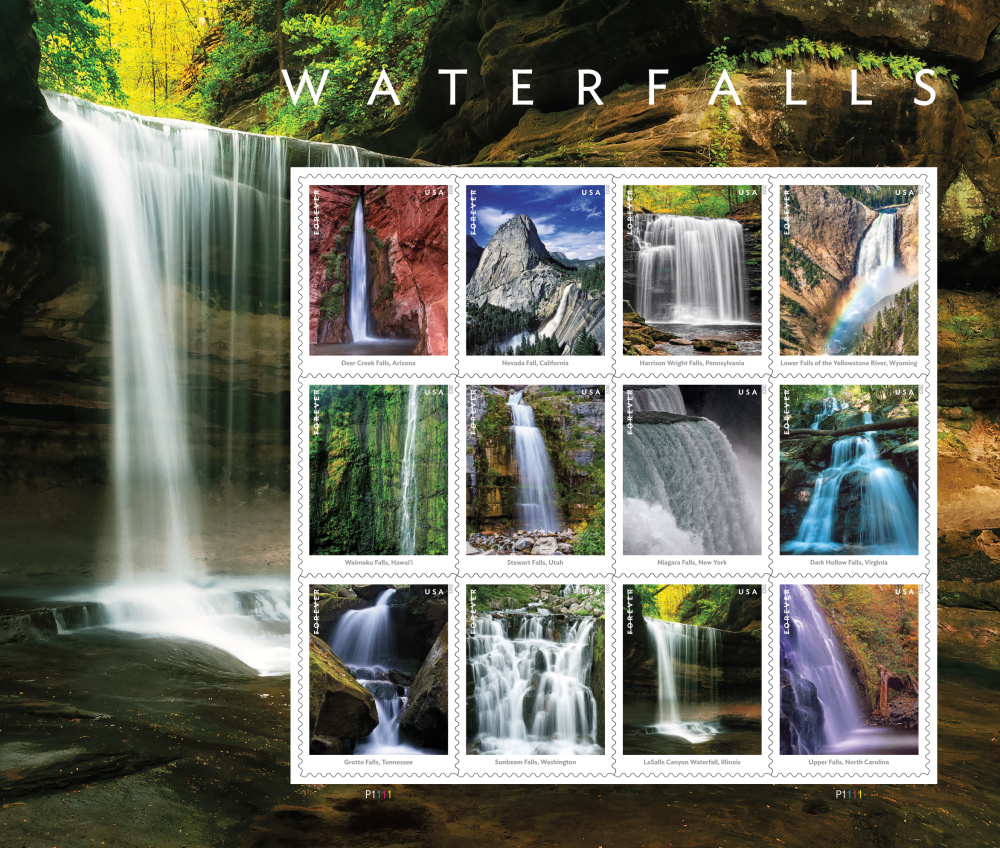 2023 Waterfalls Stamps 100 PCS - Forever Stamps